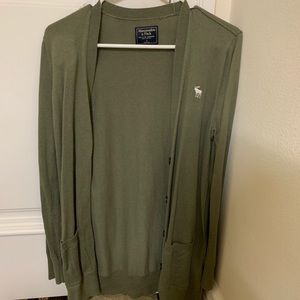 Green cardigan from A&F